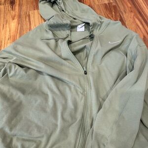 Nike Men's Olive Green Hooded Jacket